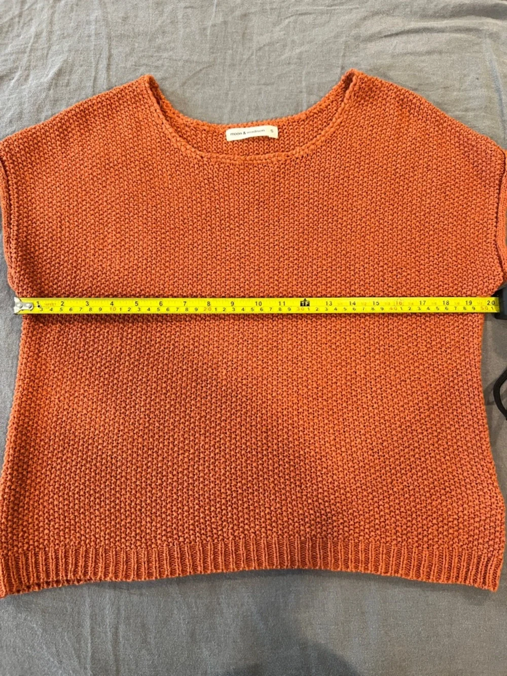 moon & madison Burnt Orange Short-Sleeve Scoop Neck Knit Sweater - Picture 6 of 7